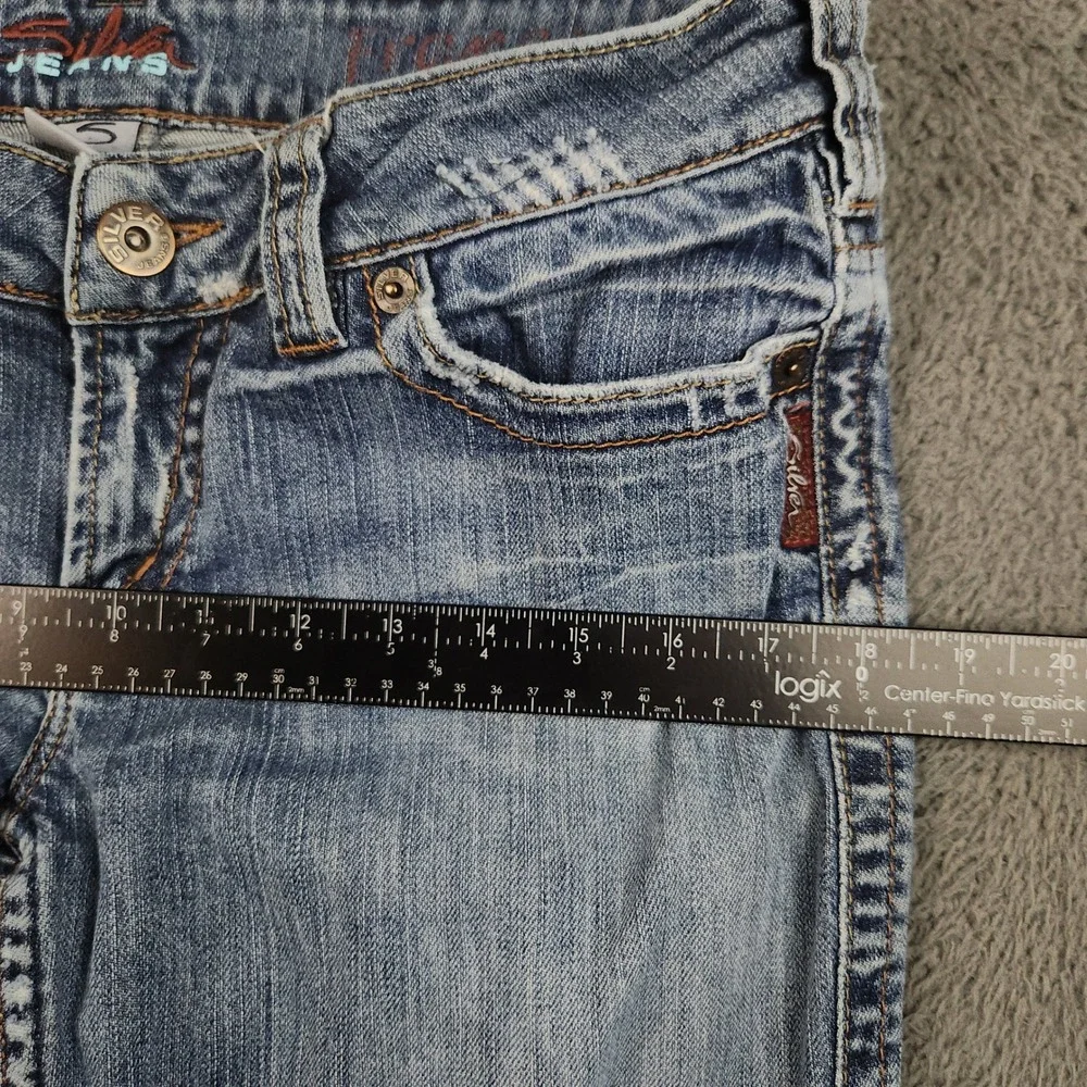 Vintage Silver Jean Co Jeans Womens 12/14 W32 Low Rise Hip Hug Bootcut Flare Y2K